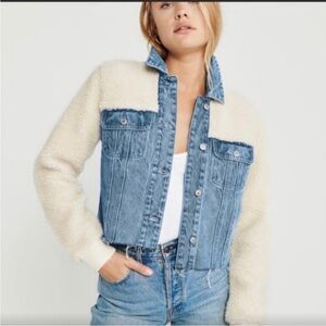 Abercrombie & Fitch Sherpa Denim Jacket